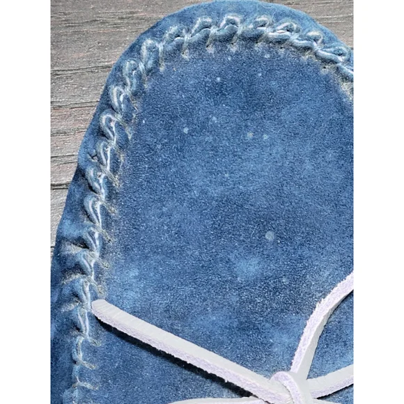 UGG Women 10 EU 40 Peacock Blue Dakota Moccasins Slippers Sherling Lined - Picture 12 of 12